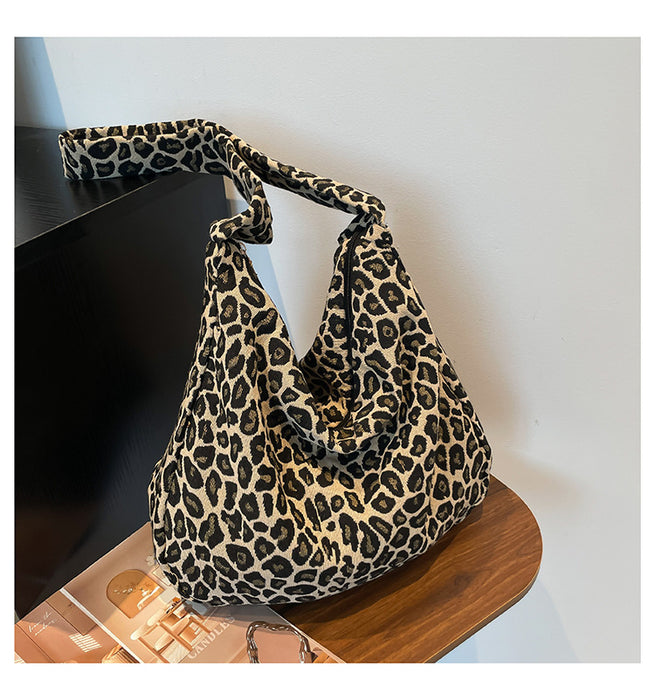 Wholesale Zebra Print Japanese Style Simple Canvas Leopard Print Bag for Women JDC-SD-HT035