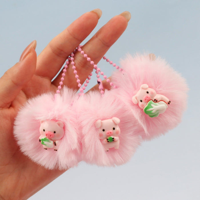 Wholesale Cabbage Pink Pig Plush Keychain Bag Charm Chic Fashion Accessory Gift For Boutique Resale