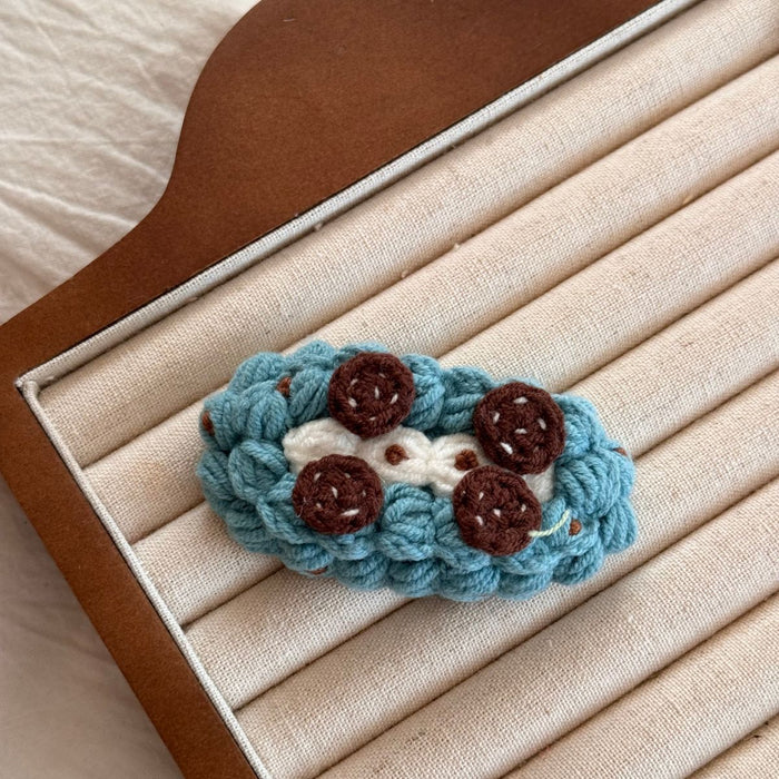 Wholesale Handmade Crochet Yarn Hair Clips Cartoon Fruit