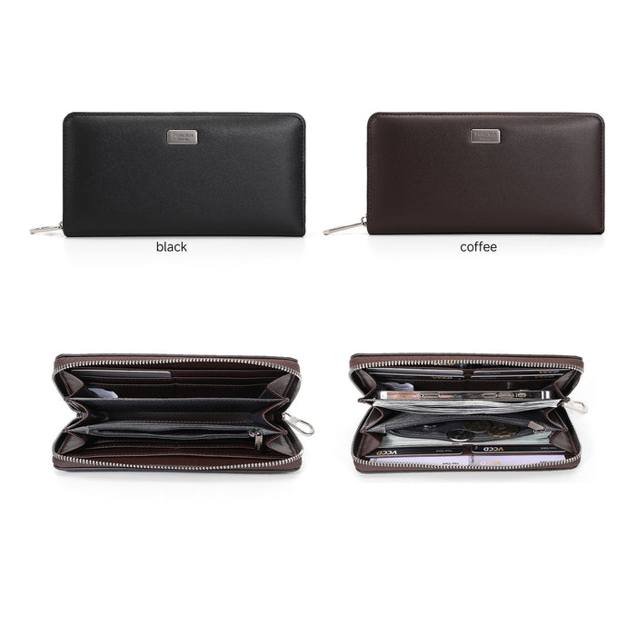 Wholesale Business Commuting PU RFID Blocking Long Clutch Wallets for Men Everyday Use