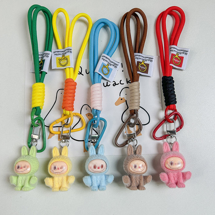 Wholesale flocked cute doll keychain backpack charm