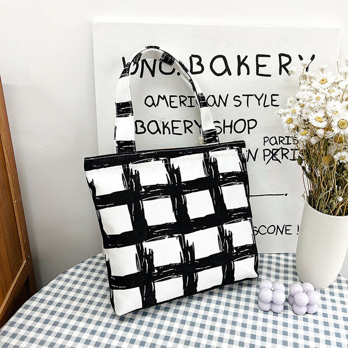 Wholesale Cute canvas bag one shoulder large capacity portable cartoon tote bag thick canvas