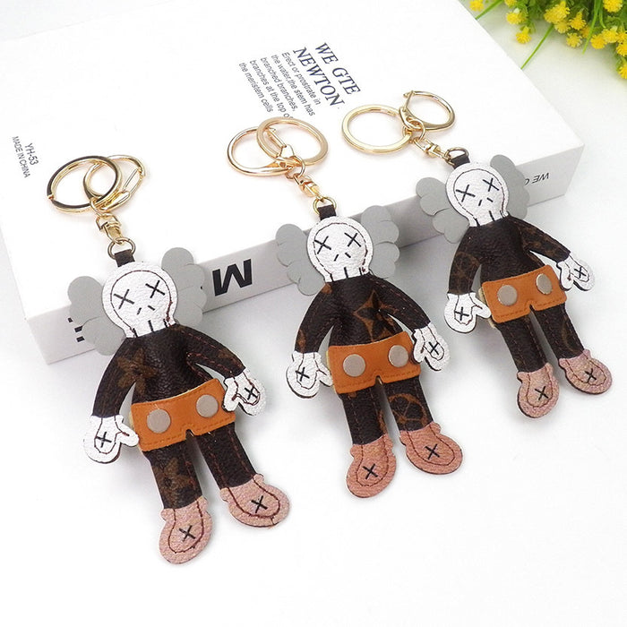 Wholesale  leather ornaments doll  keychain bag pendant car decoration phone case accessories