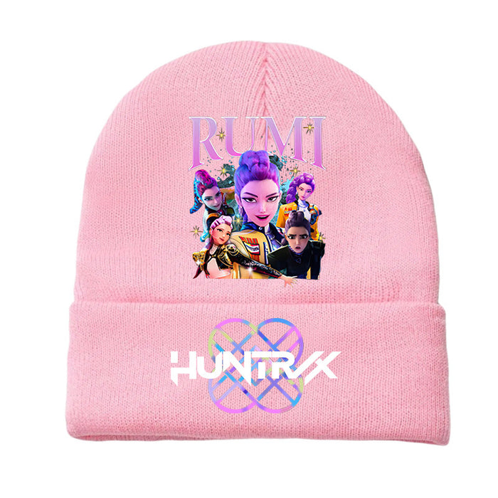 Wholesale Kpop Printed Knit Hat Fleece Hat