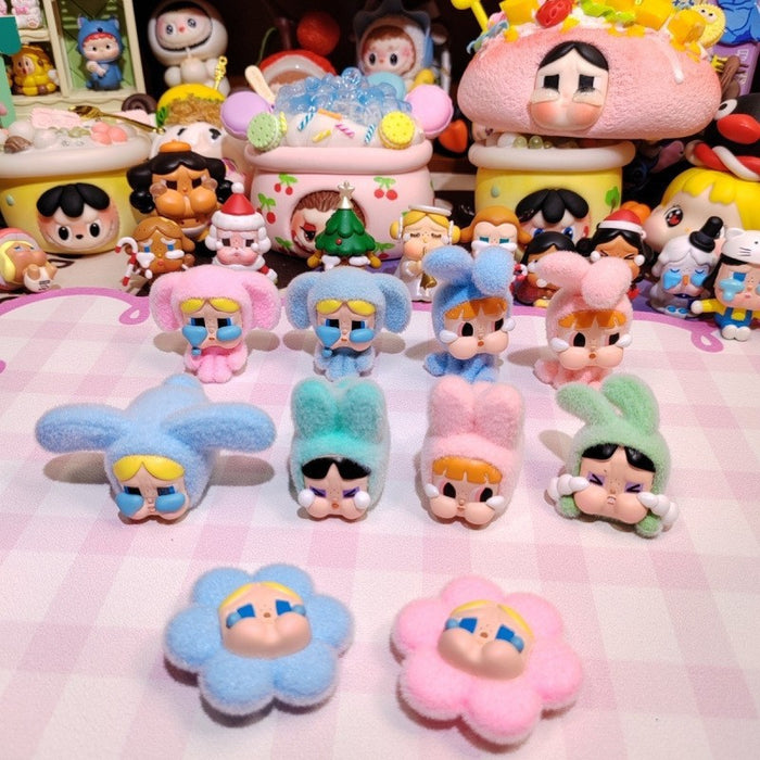 Wholesale Cartoon cute flocked PVC keychain toy