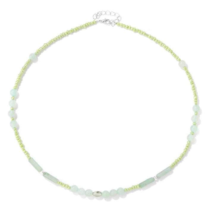 Wholesale Stone bead necklace with colorful small beads choker necklace