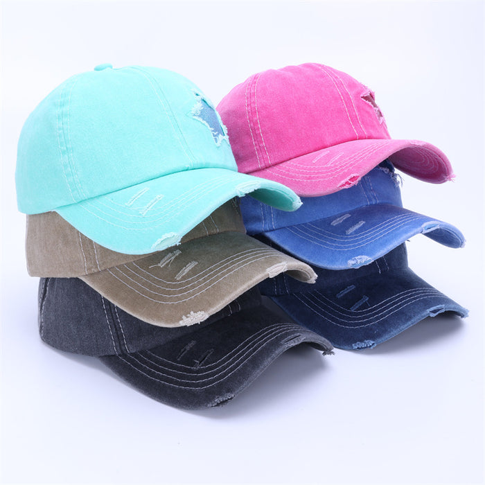 Wholesale Baseball cap for men, retro sun shading hat, washed cotton duckbill cap