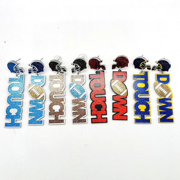 Wholesale Baseball Earrings Basketball Football Rugby Jersey Acrylic Earrings Jewelry Sports Events