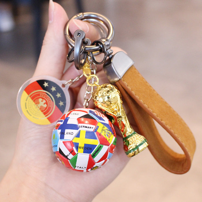Wholesale Football Acrylic Car Keychain Pendant Gift for Fans