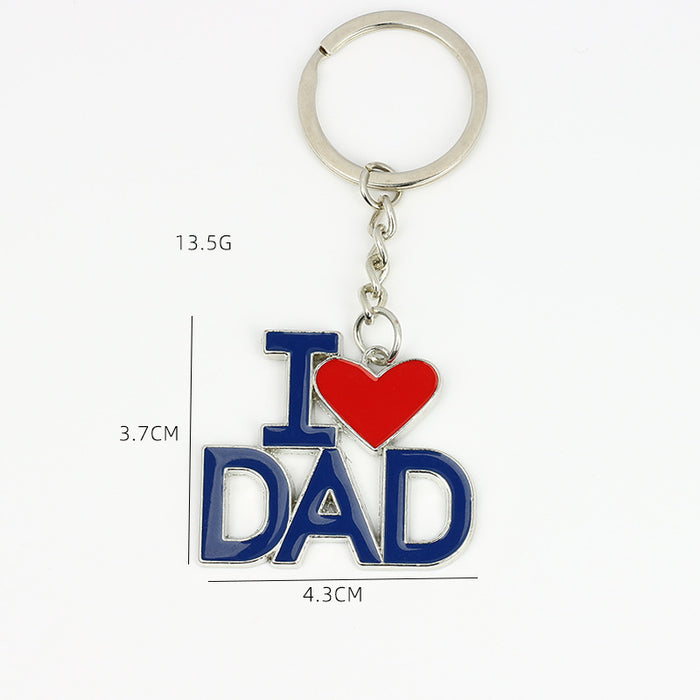 Wholesale Metal I LOVE MUM English Letter Keychain JDC-KC-Aohong011