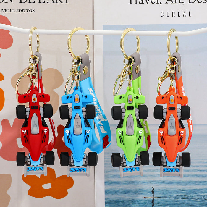 Wholesale Cartoon Racing Car Model Keychain Backpack Pendant Doll Keychains