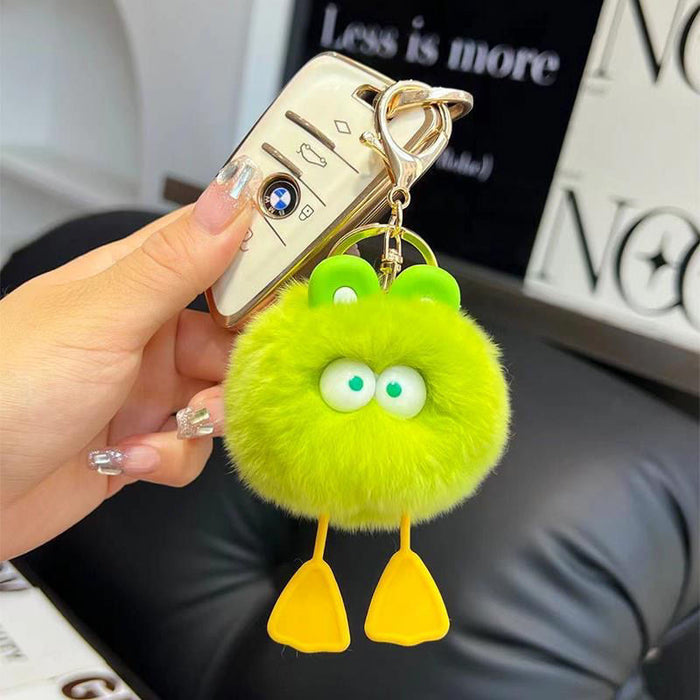 Wholesale Cute little furry ball car keychain pendant plush book bag pendant