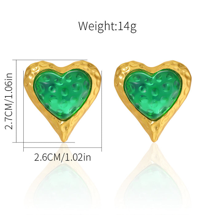 Wholesale New cross-border alloy jewelry with gold-plated and non fading heart-shaped silver needle earrings and diamond studded earrings