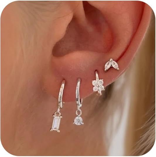 Wholesale Real gold brass electroplated fashionable women's zircon inlaid chain tassel pendant women's earrings