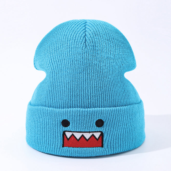 Wholesale Cartoon embroidery funny knitted hat autumn and winter cold hat outdoor warm hat
