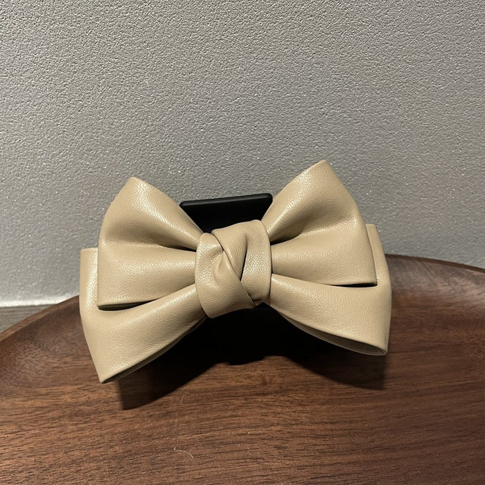 Wholesale Leather Double-sided Large Bow Hair Clip JDC-HC-QZ010