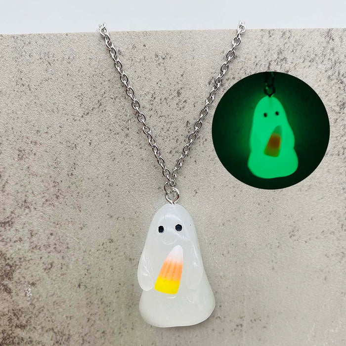 Wholesale  Earrings Luminous Ghost Pumpkin Corn Sugar Pendant Necklace  Jewelry