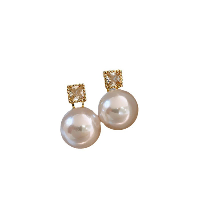 Wholesale Zircon Pearl Earrings French Niche Retro Light Luxury Earrings JDC-ES-HH040