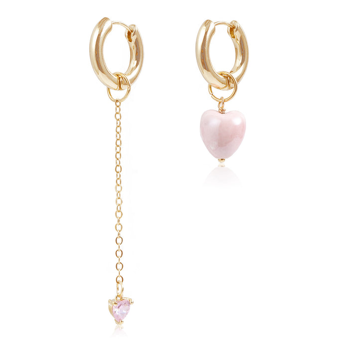 Wholesale Love Heart Pendant Luxury Hoop Earrings