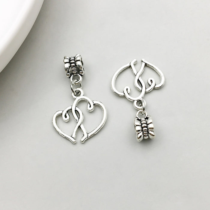 Wholesale Zinc alloy simulated maple leaf high-heeled shoe series large hole bead DIY beads pendant