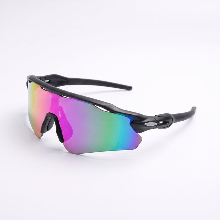Wholesale Stylish Sports Sunglasses HD Anti UV Windproof Cycling Running Outdoor Goggles Dark Purple Frame Red Lens For Resale