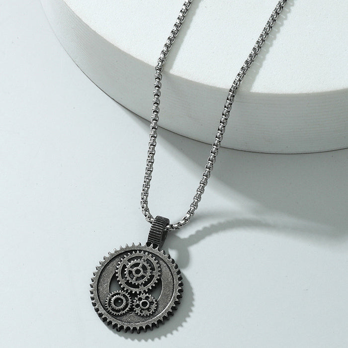 Wholesale Hollow Gear Pendant Men Necklace JDC-NE-ChengHan018