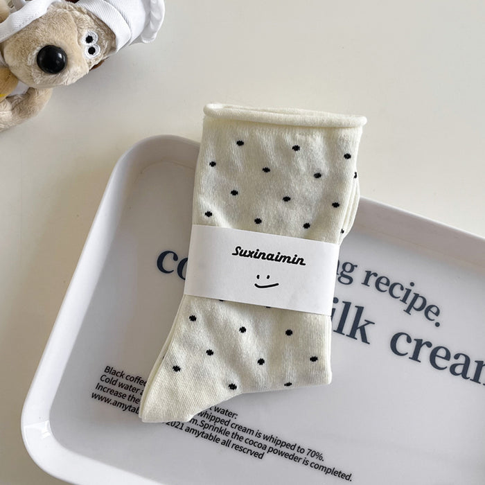 Wholesale Socks children retro rolled edge mid tube socks artistic socks