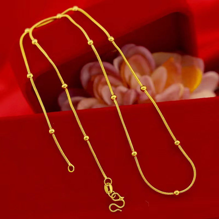 Wholesale Gold plated necklace, snake bone chain, box chain, water ripple collarbone chain, fashionable and versatile necklace
