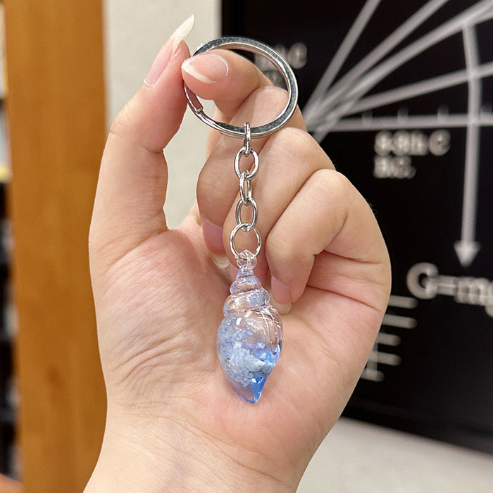 Wholesale Acrylic transparent simulation dreamy night light conch DIY couple keychain earrings bag pendant wholesale