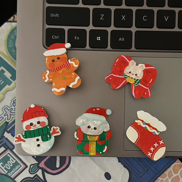 Wholesale Christmas series acrylic snowman hairpin sweet and versatile girl style bangs clip hairpin accessories