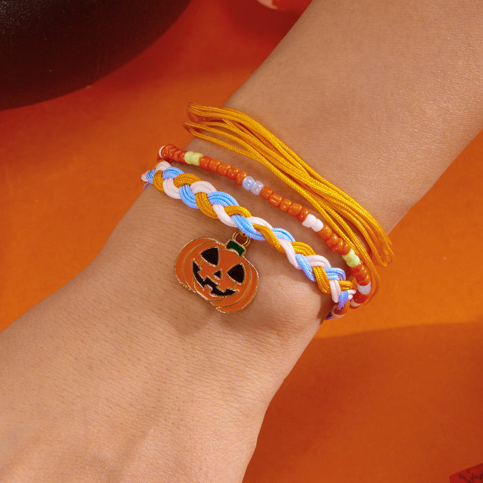 Wholesale  Couple Style Woven Bracelet Versatile  Ghost Pumpkin Pendant Set Bracelet