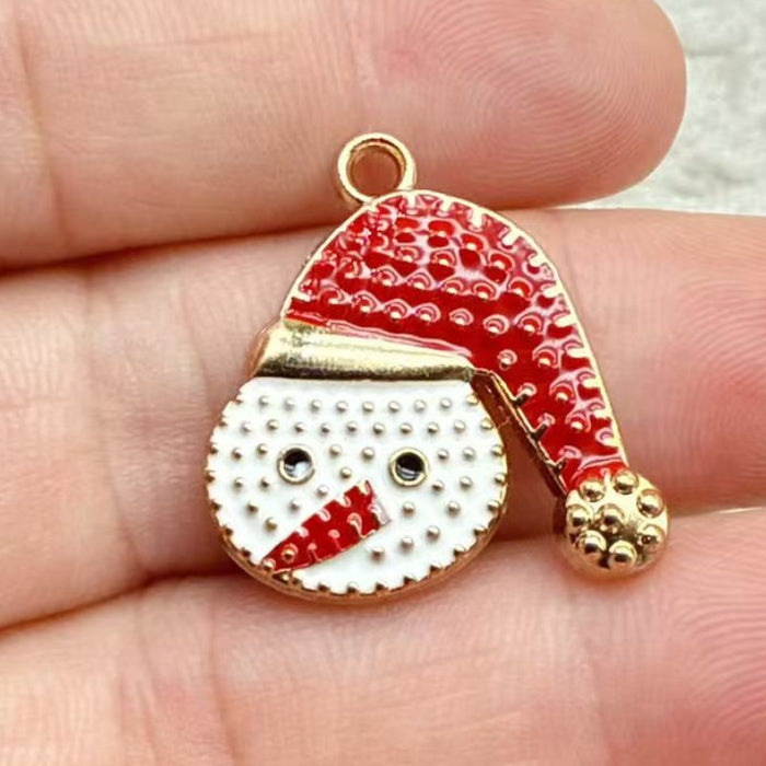 Wholesale 10pcs DIY alloy oil drip ,  reindeer,  deer,  bell,  snowman Christmas decoration accessories Pendant