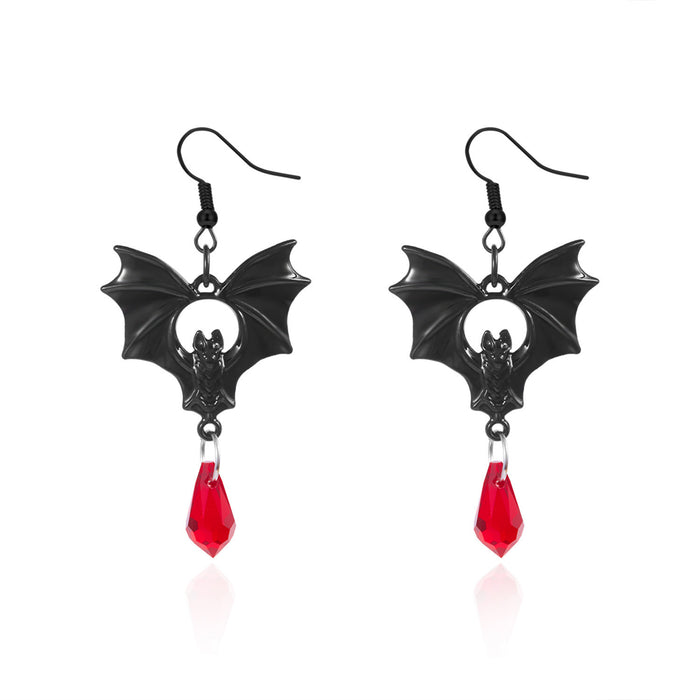 Wholesale  earrings bat blood drop earrings exaggerated gothic festival bat earrings retro earrings