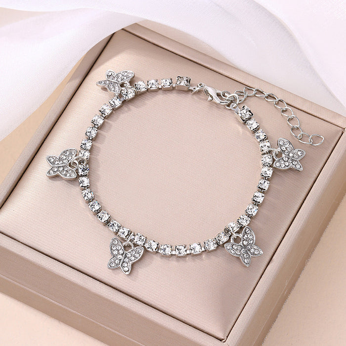 Wholesale Jewelry Fashion Butterfly Bracelet Versatile Diamond Set Alloy Bracelet Simple
