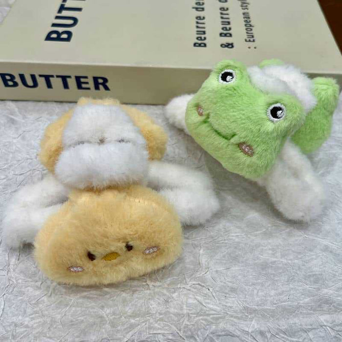 Wholesale Cute Cartoon Bear Plush Grab Hair Clips
