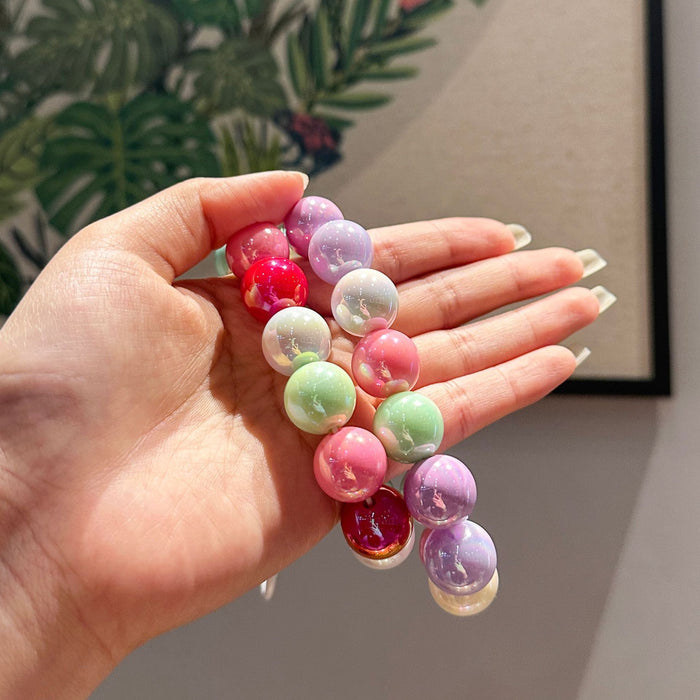 Wholesale Creative and Colorful Electroplated Bead Keychain Accessories Hand Chain Backpack Car Keychain