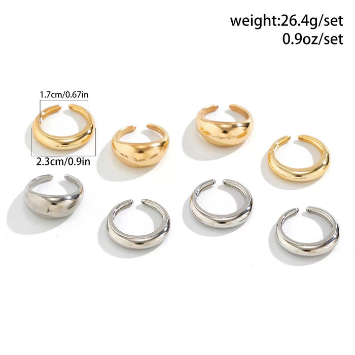 Wholesale  smooth ring 8 pieces suit  open ring women