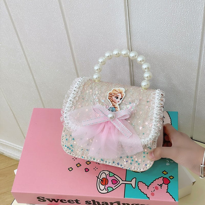 Wholesale Children's bag, fashionable lace pearl handbag
