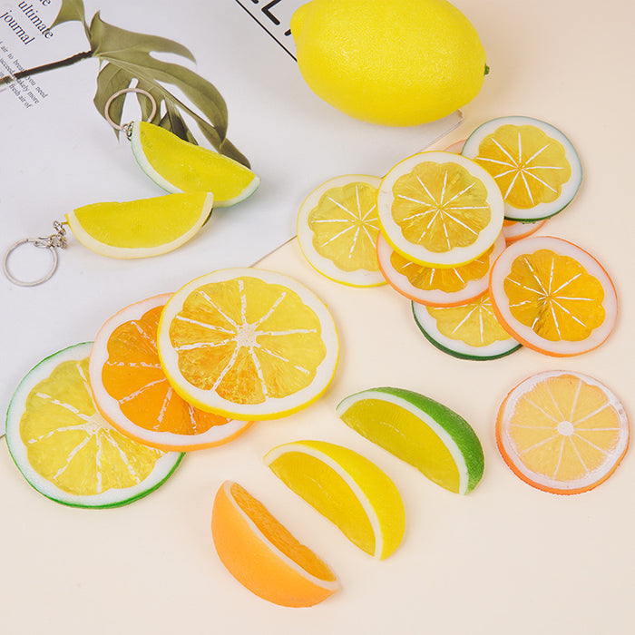 Wholesale Lemon Slice Simulated Fruit PVC Keychain Charm Fashion Bag Accessory MOQ≥2