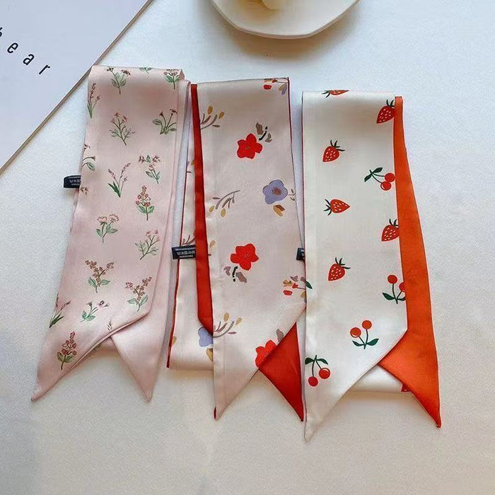 Wholesale Red series small long silk scarf