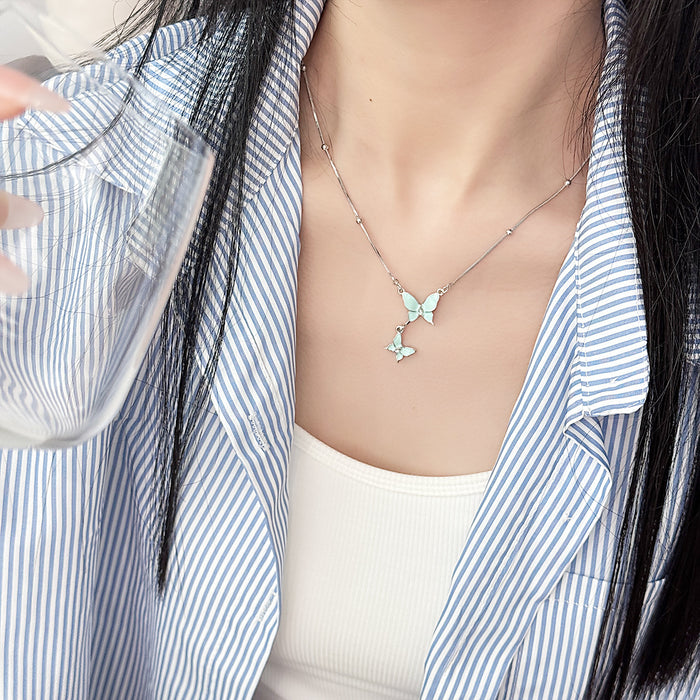 Wholesale Luxurious and exquisite butterfly necklace with collarbone chain design