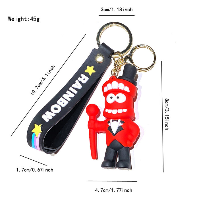 Wholesale Cartoon Digital Circus Keychain Pendant Clown Doll Accessories Couple Bag Key Chain Small Gift