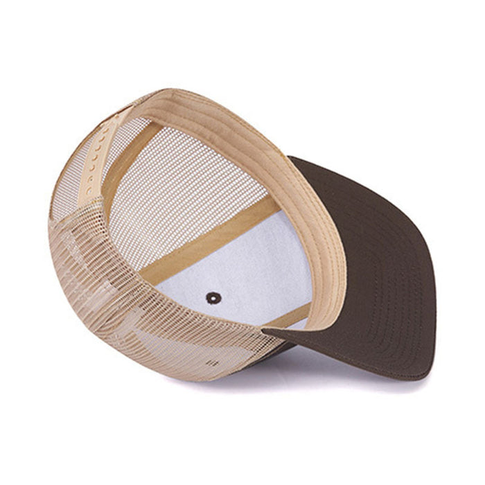 Wholesale Khaki pure color light board duckbill cap with wide brim and breathable mesh baseball cap