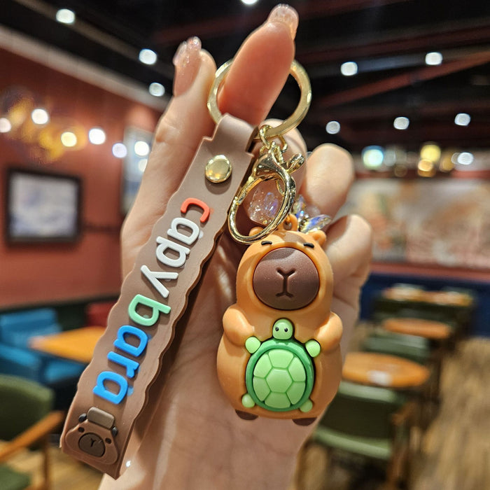 Wholesale Capybara keychain cartoon capybara king car bag key chain pendant small gift