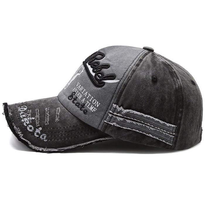 Wholesale Vintage Embroidered Letter Washed Distressed Baseball Cap