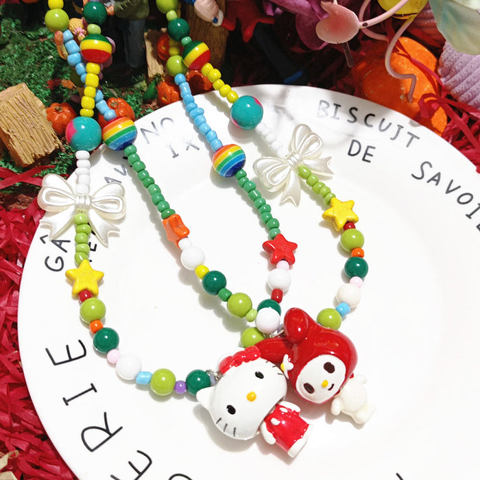 Wholesale Cartoon Funny  Cat Necklace Clavicle Chain Short Necklace for Women and Children