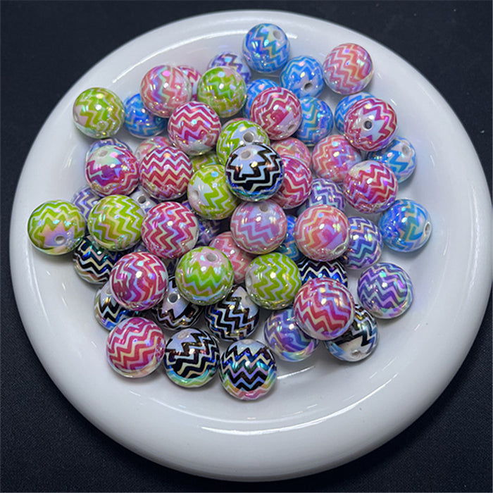 Wholesale 200pcs 16mm UV-plated Five-pointed Star Heart Leopard Print Resin Beads JDC-BDS-Xiaox006