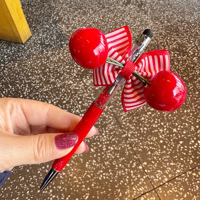 Wholesale Cartoon Cherry Bow Gel Pen for Students and Office Workers Cute Gel Pen