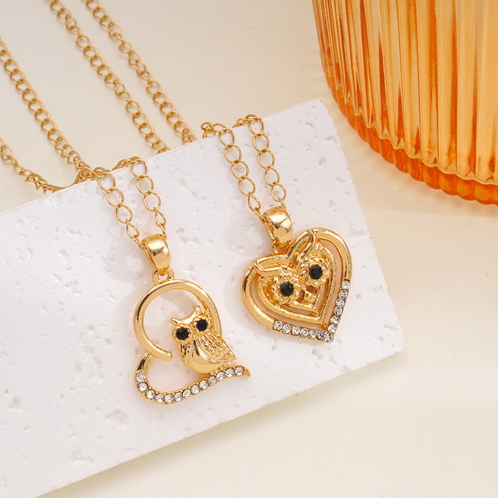 Wholesale Lucky necklace alloy micro inlaid with real gold electroplating exquisite collarbone chain neck chain personality