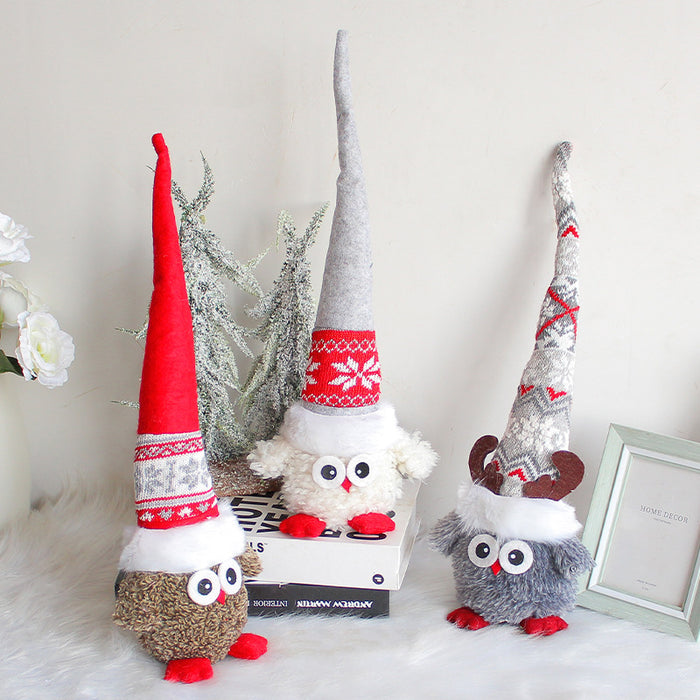 Wholesale Pointed Hat Owl Desktop Decoration Creative Long Hat Elf Doll Window Holiday Supplies
